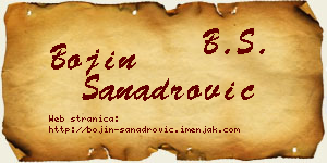 Bojin Sanadrović vizit kartica
